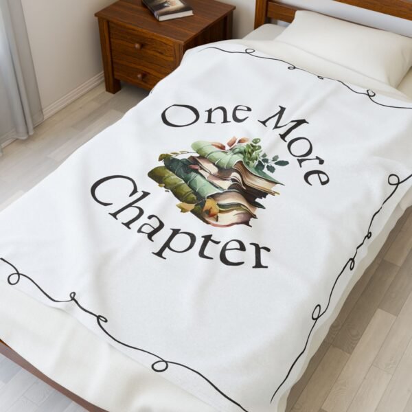 One More Chapter” Throw Blanket – Cozy Bookish Gift for Readers - Image 3